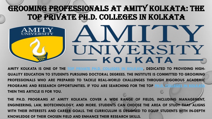 grooming professionals at amity kolkata the top private ph d colleges in kolkata