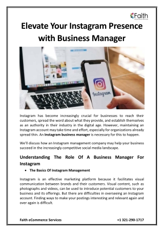 Elevate Your Instagram Presence with Business Manager