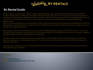Rv Rental Guide
