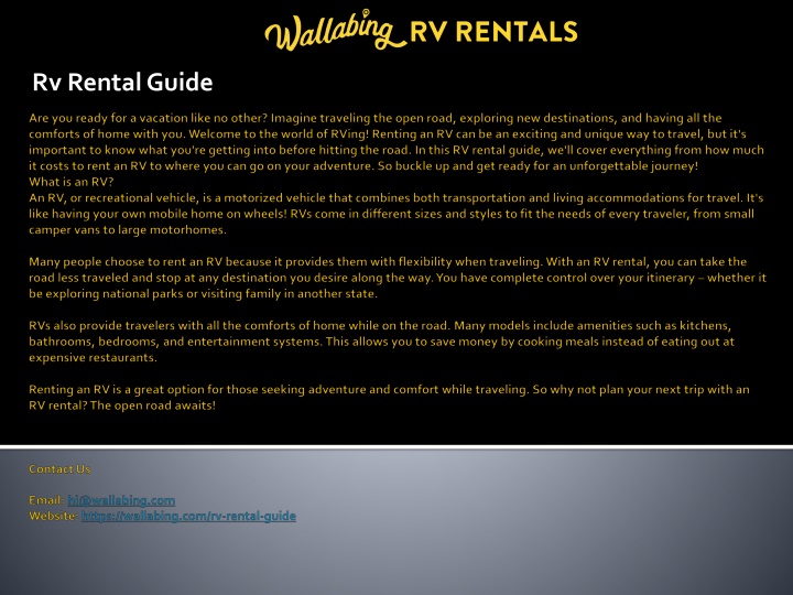 rv rental guide