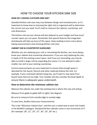 HOW TO CHOOSE YOUR KITCHEN SINK SIZE