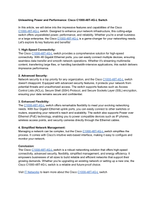 Unleashing Power and Performance_ Cisco C1000-48T-4G-L Switch