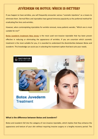 Juvederm Or Botox - Which Is Better