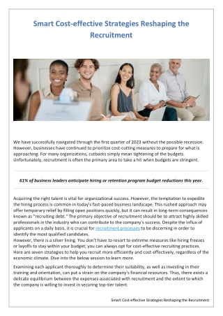 smart cost effective strategies reshaping