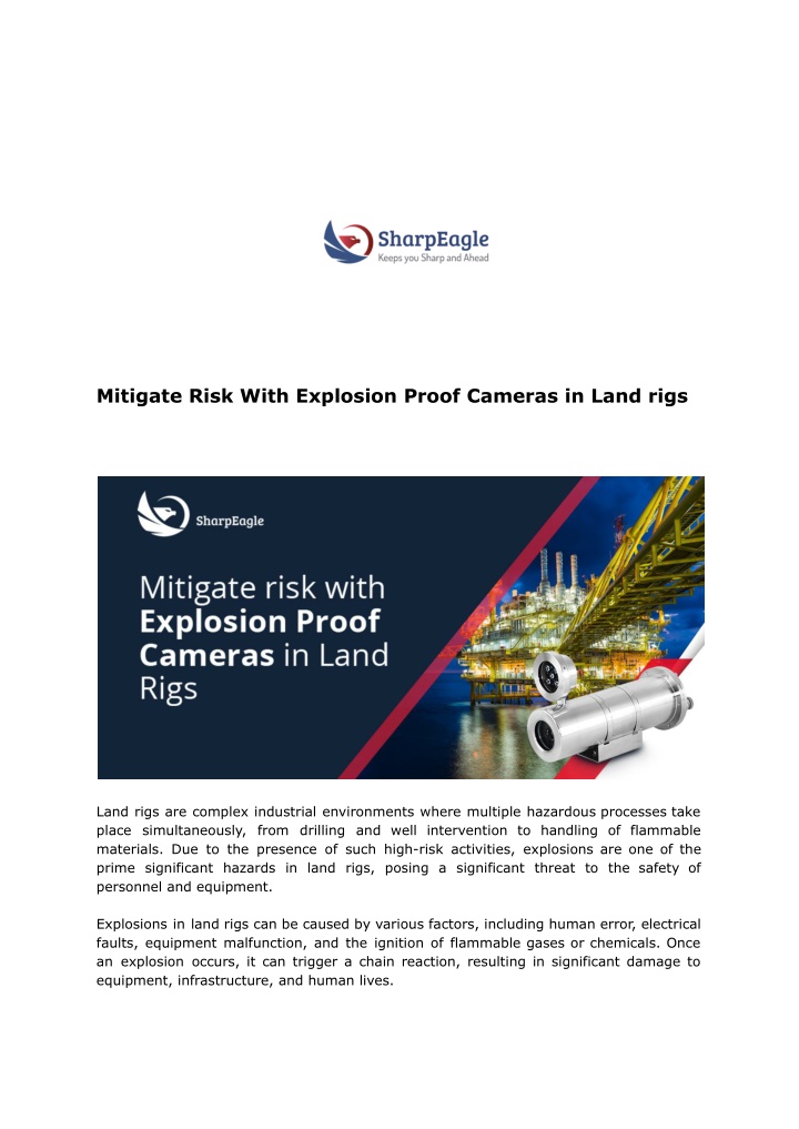 mitigate risk with explosion proof cameras