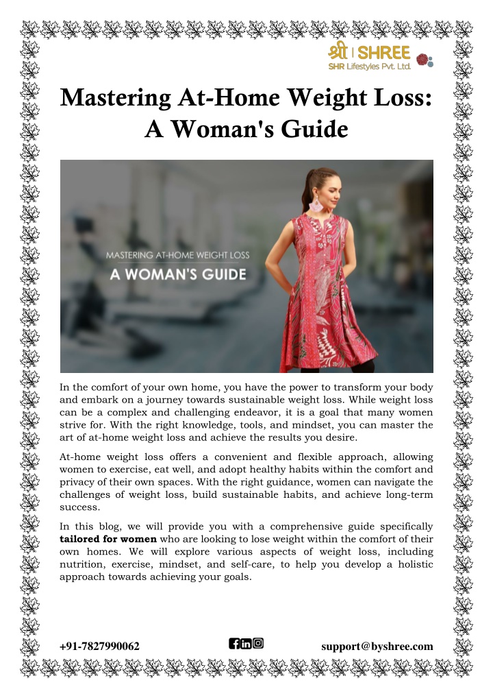 mastering at home weight loss a woman s guide