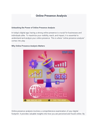 Online Presence Analysis: Maximizing Your Digital Impact