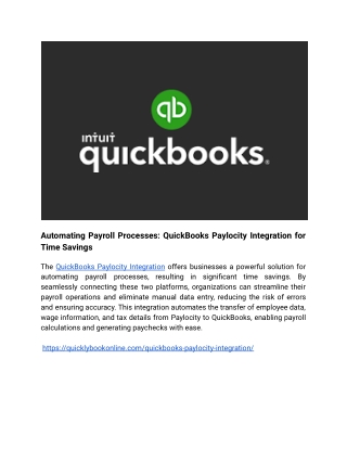 Automating Payroll Processes_ QuickBooks Paylocity Integration for Time Savings