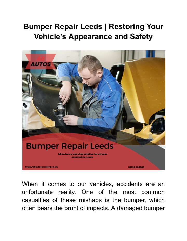 bumper repair leeds restoring your vehicle