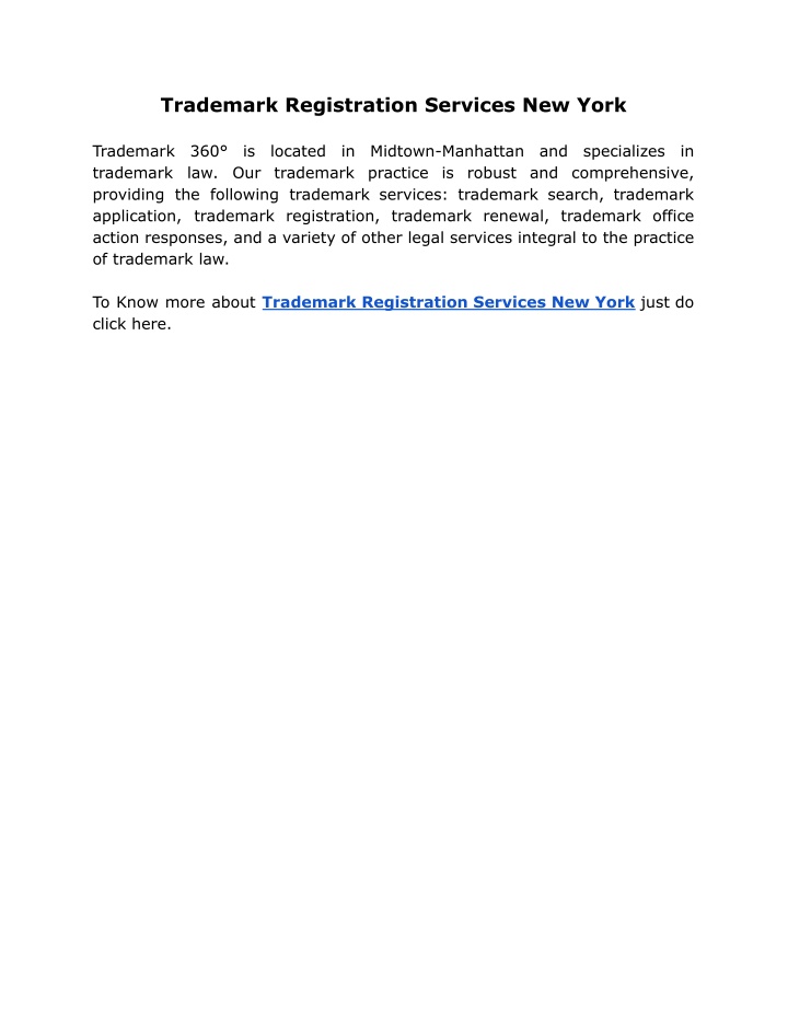 trademark registration services new york