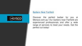 Barbers Near Fairfield  Mensco.com.au