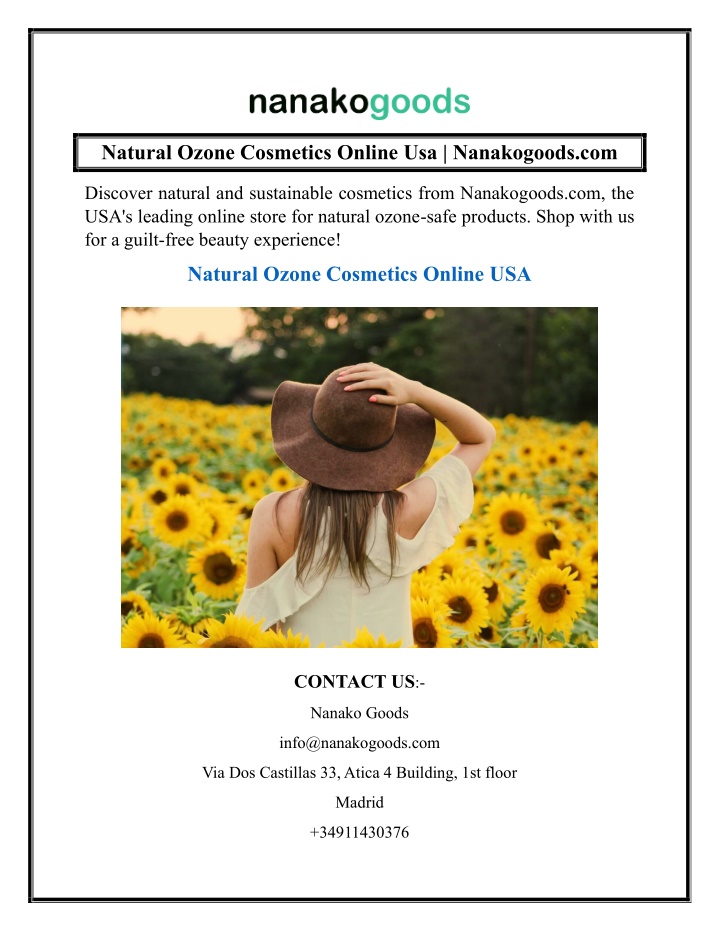 natural ozone cosmetics online usa nanakogoods com