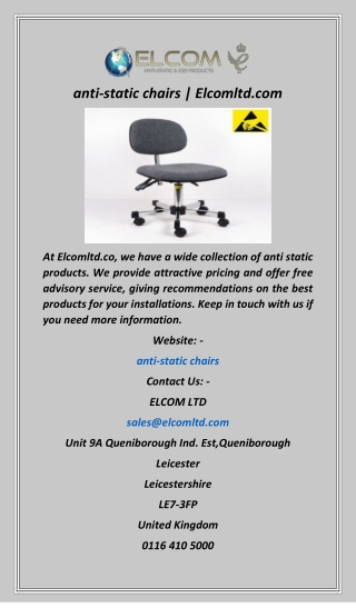 anti-static chairs  Elcomltd