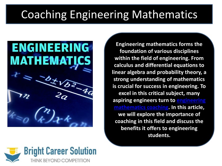 coaching engineering mathematics
