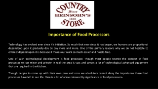 Importance of Food Processors