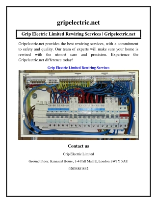 Grip Electric Limited Rewiring Services  Gripelectric.net