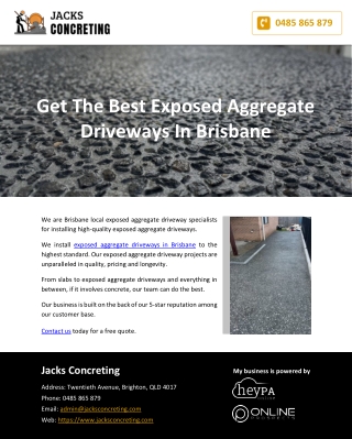 Get The Best Exposed Aggregate Driveways In Brisbane
