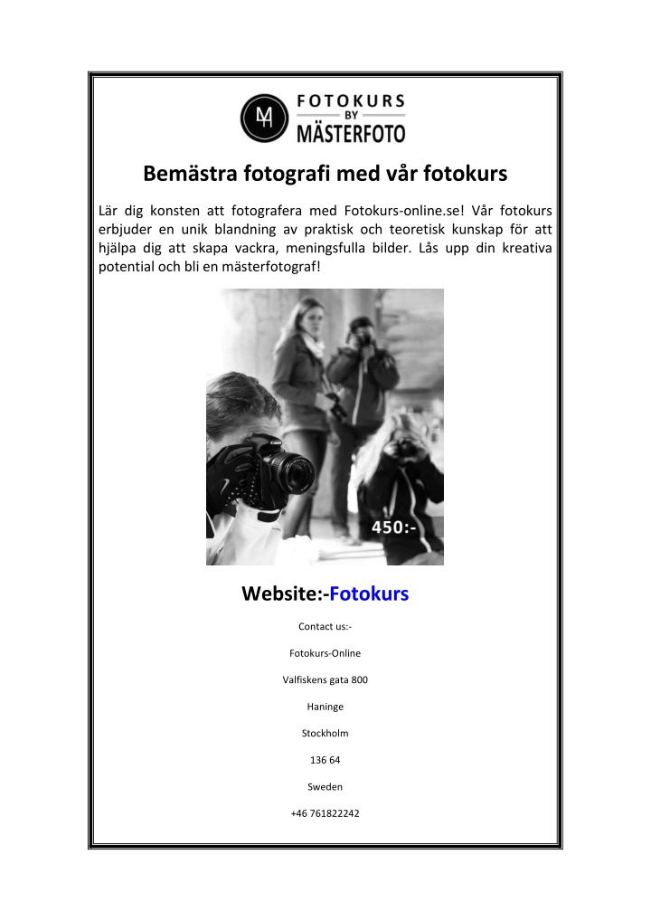 bem stra fotografi med v r fotokurs