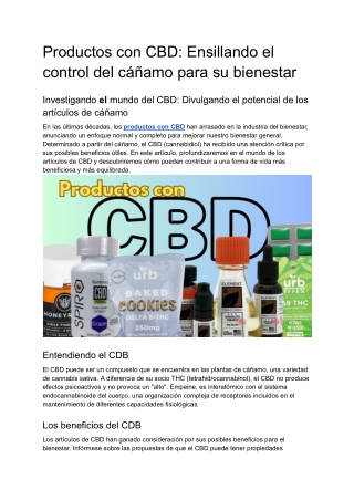 Productos con CBD