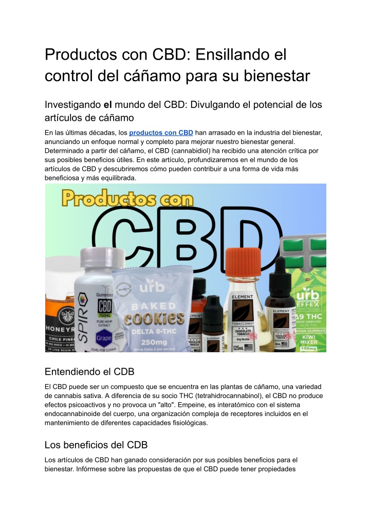 productos con cbd ensillando el control