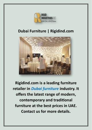 Dubai Furniture | Rigidind.com