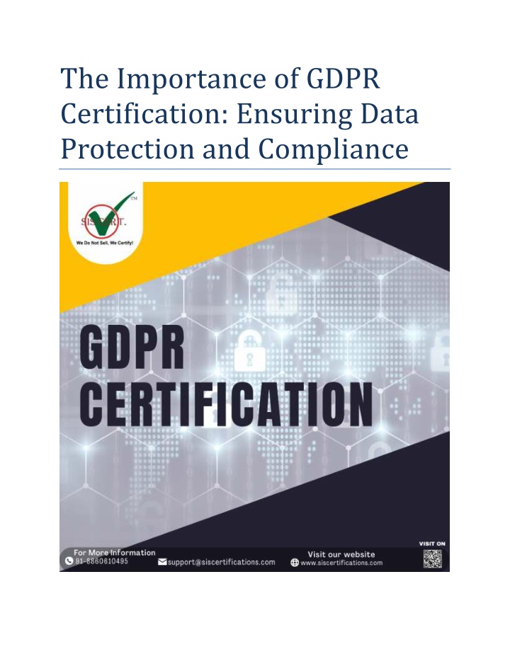 the importance of gdpr certification ensuring
