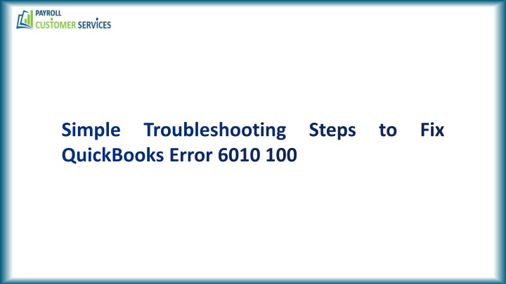 simple troubleshooting steps to fix quickbooks