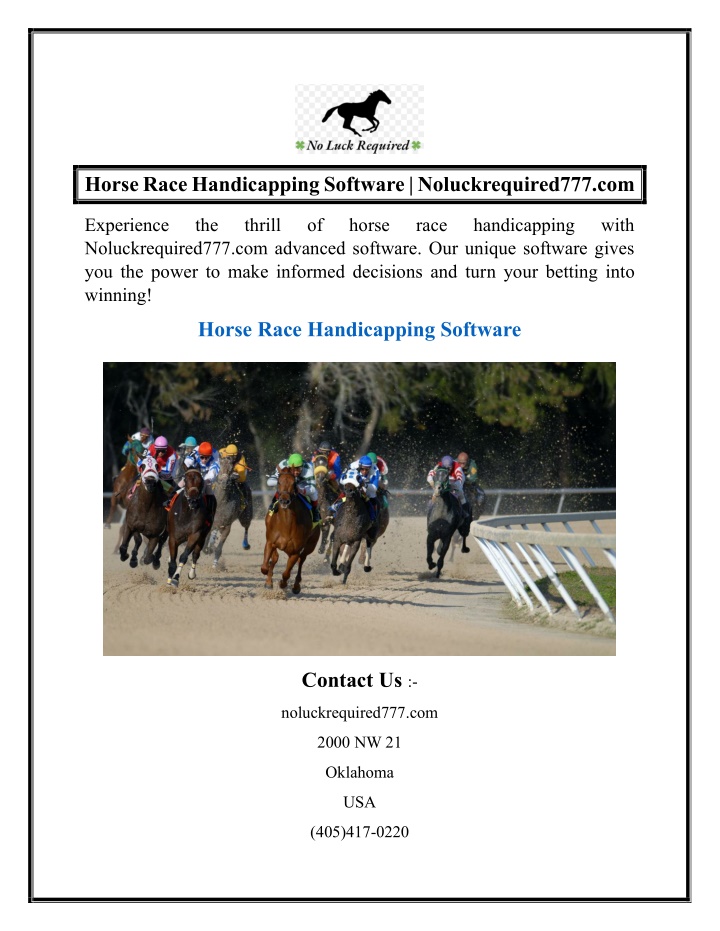 horse race handicapping software