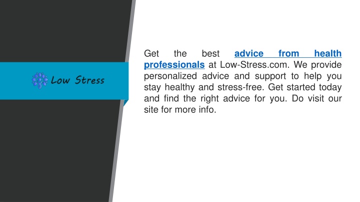 get the best advice from health professionals