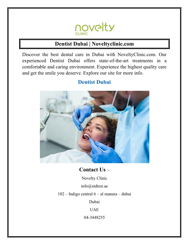 dentist dubai noveltyclinic com