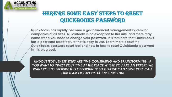 here re some easy steps to reset quickbooks password