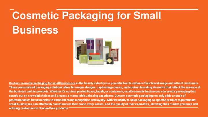 cosmetic packaging for small business