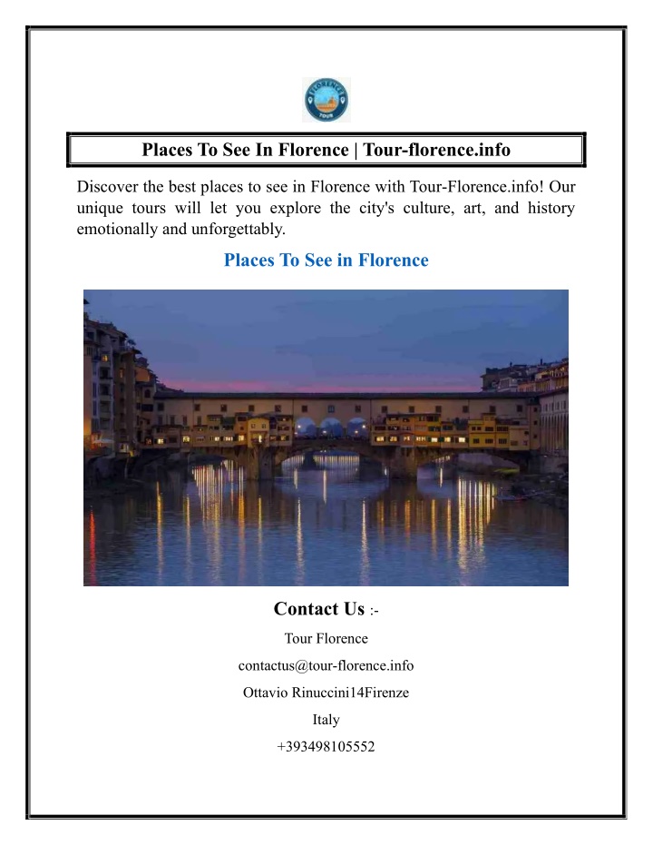 places to see in florence tour florence info