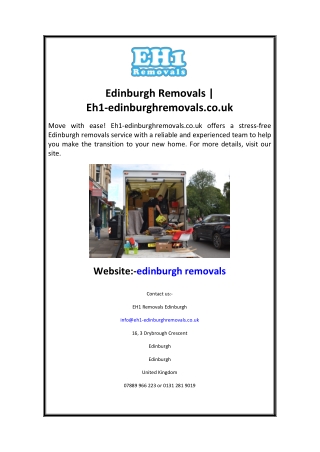 Edinburgh Removals  Eh1-edinburghremovals.co.uk