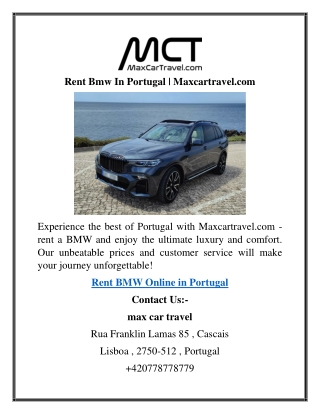 Rent Bmw In Portugal  Maxcartravel