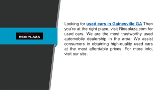 Used Cars in Gainesville Ga Rideplaza.com
