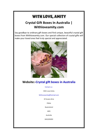 Crystal Gift Boxes In Australia  Withloveamity.com