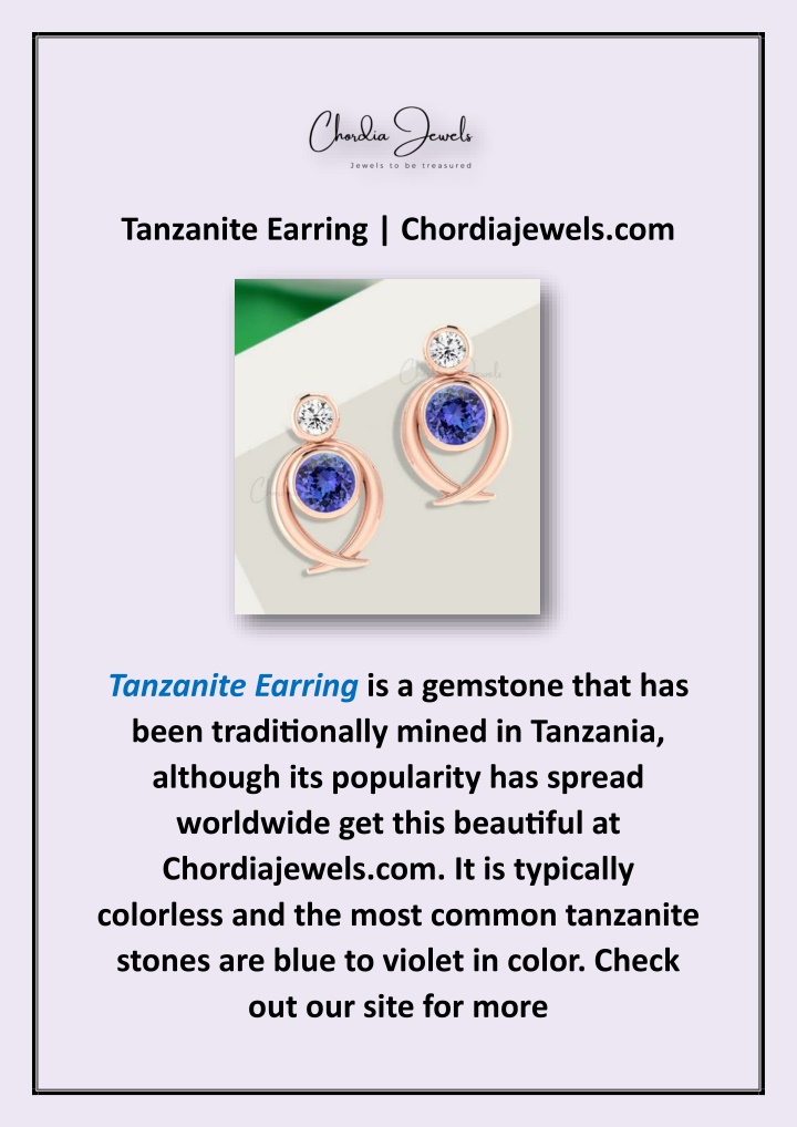 tanzanite earring chordiajewels com