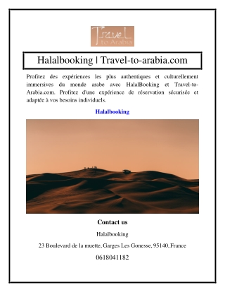 Halalbooking  Travel-to-arabia.com