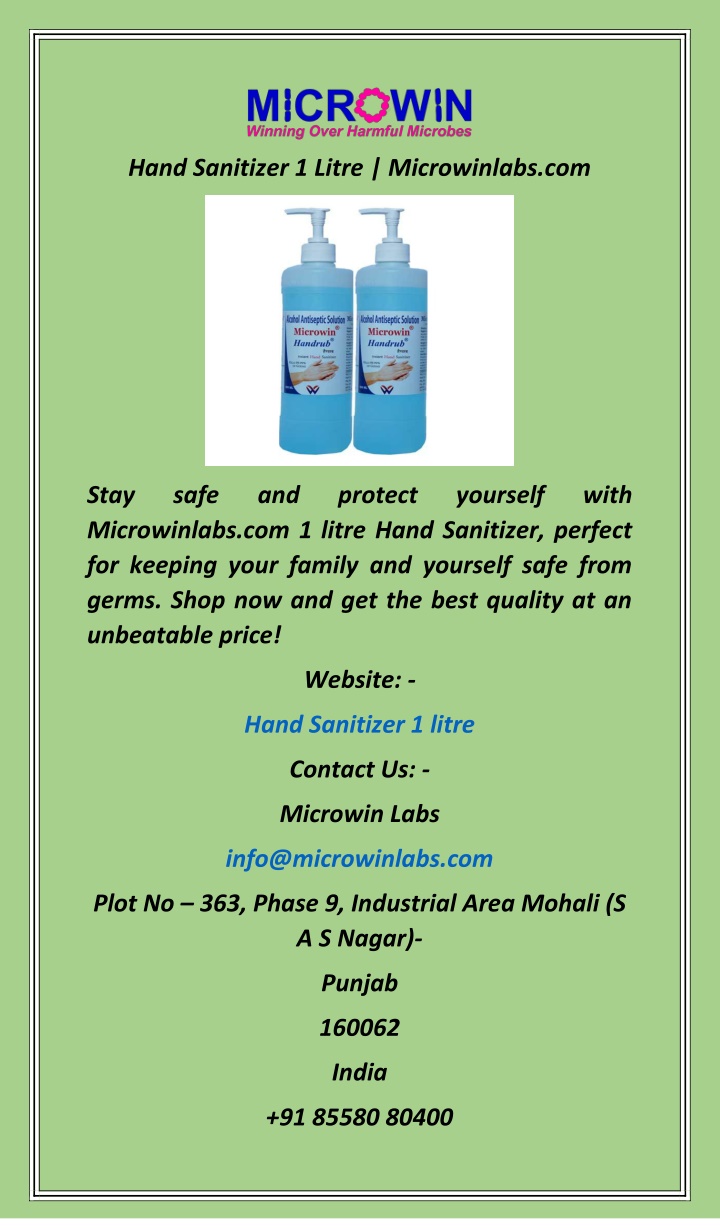 hand sanitizer 1 litre microwinlabs com