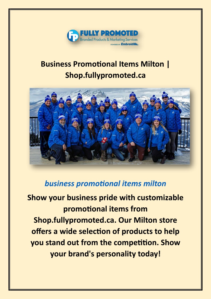 business promotional items milton shop