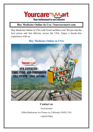 Buy Medicine Online In Usa  Yourcaremart.com