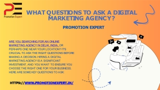 Promotion Expert  - What questions to ask a digital marketing agency