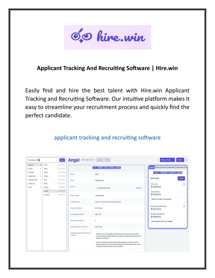 applicant tracking and recruiting software hire