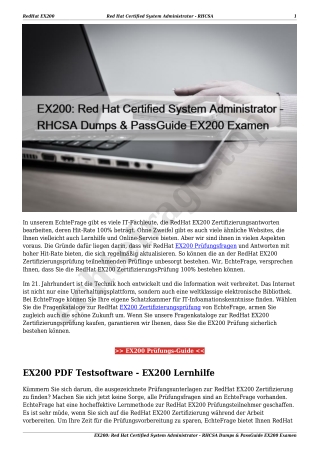 EX200: Red Hat Certified System Administrator - RHCSA Dumps & PassGuide EX200 Examen