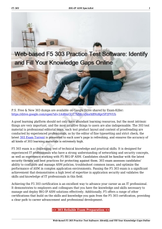 Web-based F5 303 Practice Test Software: Identify and Fill Your Knowledge Gaps Online