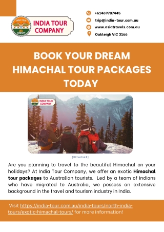 Book Your Dream Himachal Tour Packages Today