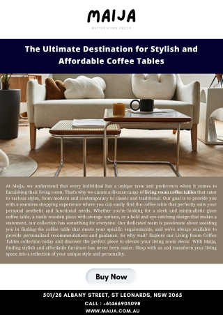 The Ultimate Destination for Stylish and Affordable Coffee Tables