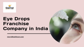 Eye Drops Franchise Company in India | Starvid Healthcare