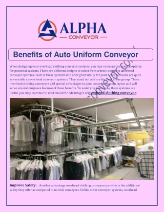 overhead clothing conveyor.